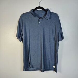 Vuori Strato Tech Polo Shirt Men Medium Dark Blue Casual Golf Performance Stretc